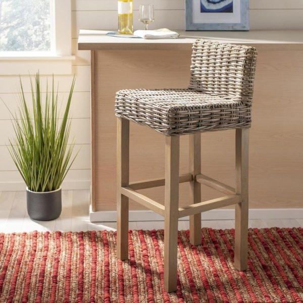 Cypress Antique Gray Bar Stools Set of 2 (2644RR-2 boxes) For Sale
