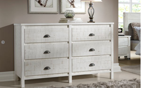 Baja Six Drawer Dresser - Shabby White Finish - 646CE Online