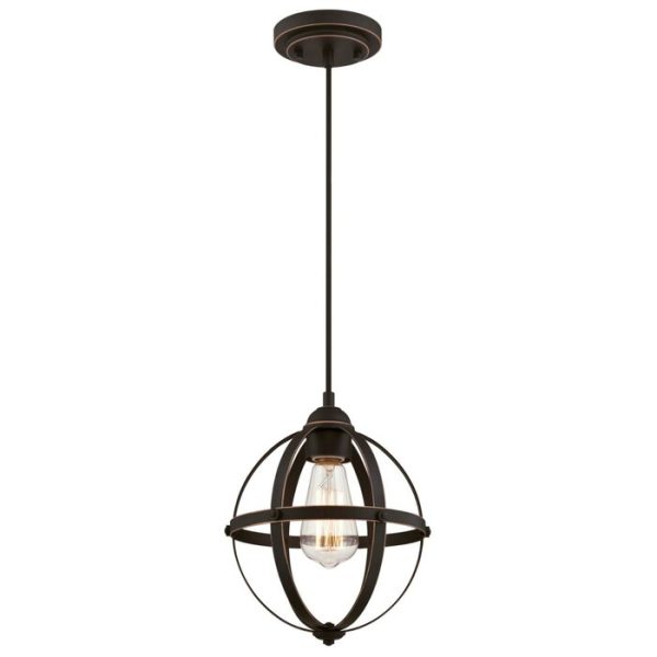 Oil Rubbed Bronze Genna 1 - Light Lantern Globe Pendant (ND193) For Cheap - Image 2